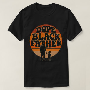 Camiseta Orgulloso padre negro y diseño retro de puesta de