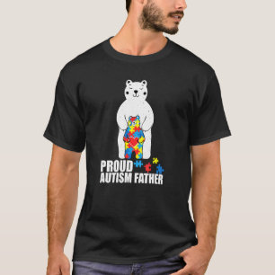 Camiseta Orgulloso padre oso autismo rompecabezas de concie
