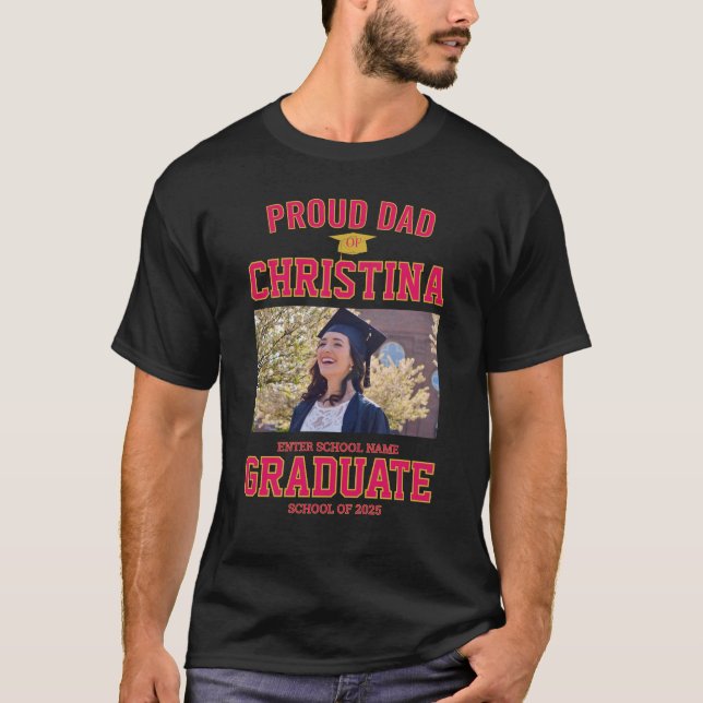 Camiseta Orgulloso padre padre de un estudiante de curso de (Anverso)