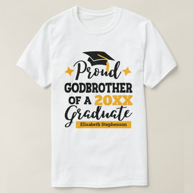 Camiseta Orgulloso padrino de familia graduada (Diseño del anverso)