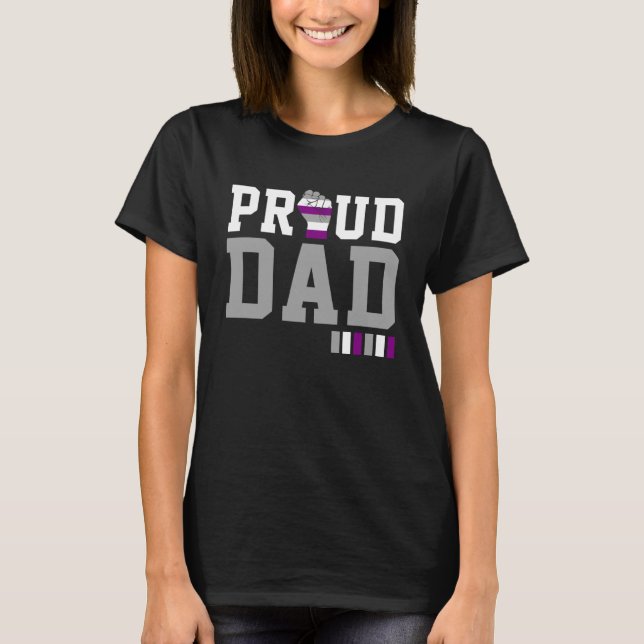 Camiseta Orgulloso papá Asexual Bandera del Orgullo Día de  (Anverso)