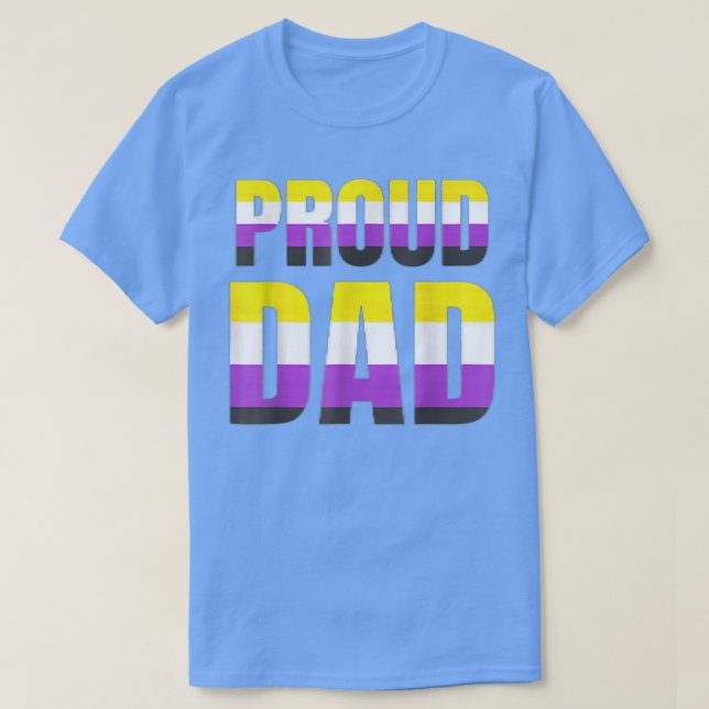 Camiseta Orgulloso Papá Bandera Orgullo No Binaria Día de P (Diseño del anverso)