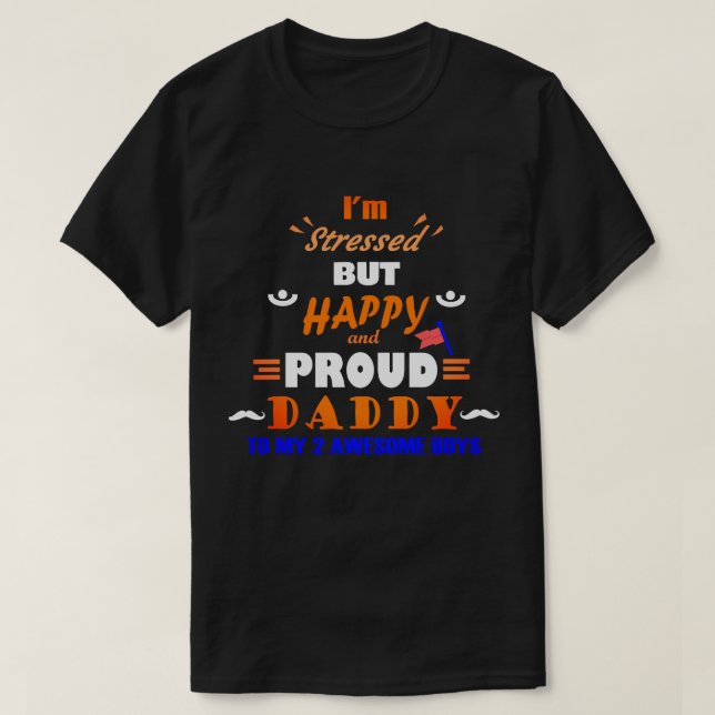 Camiseta Orgulloso papá de 2 niños (Diseño del anverso)