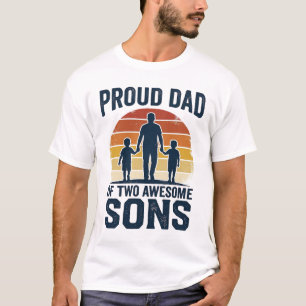 Camiseta Orgulloso Papá de Dos Hijos Increíbles Diseño de C