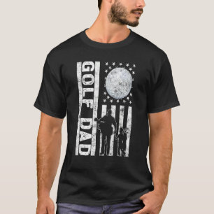 Camiseta Orgulloso Papá de Golf Bandera Americana Retro Dep