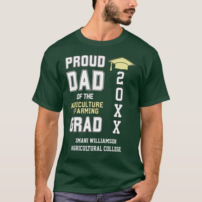 Camiseta Orgulloso papá de graduación de grado de agricultu (Anverso)