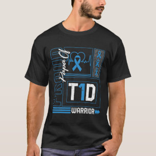 Camiseta Orgulloso Papá De Guerrero De T1d, Diabetes Awaren