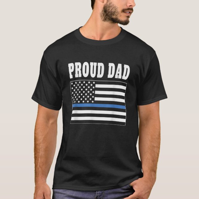 Camiseta Orgulloso papá de policía policía policía aplicaci (Anverso)