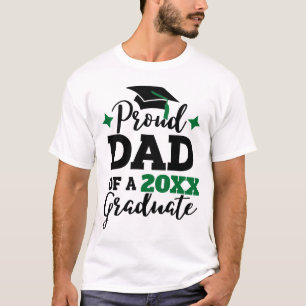 Camiseta Orgulloso papá de tassel de gorro verde negro grad