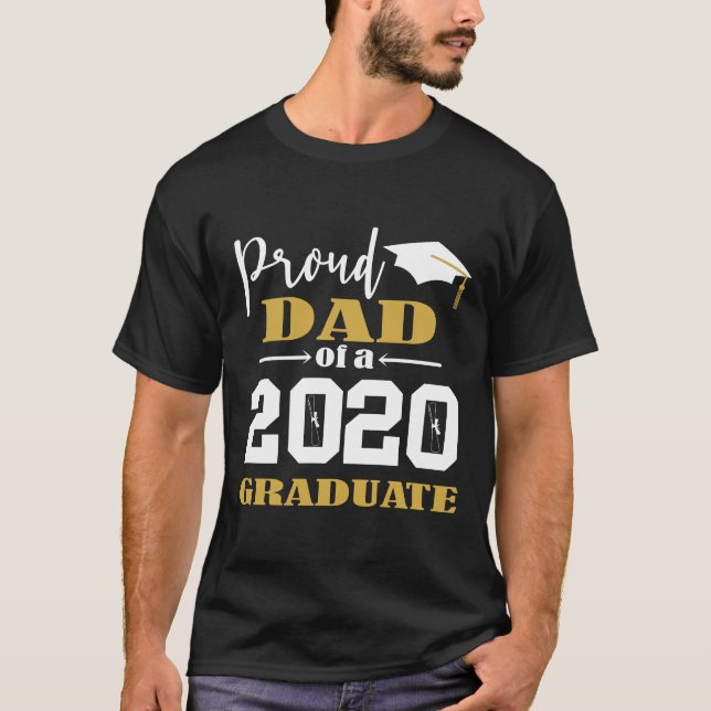 Camiseta Orgulloso papá de un graduado blanco en 2020 (Anverso)