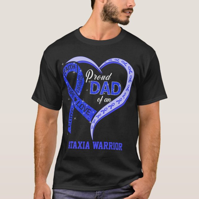 Camiseta Orgulloso Papá De Un Guerrero Ataxia (Anverso)