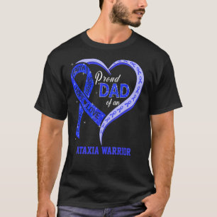 Camiseta Orgulloso Papá De Un Guerrero Ataxia Cinta Azul