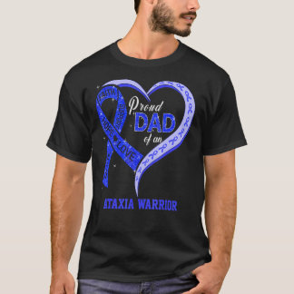 Camiseta Orgulloso Papá De Un Guerrero Ataxia Cinta Azul
