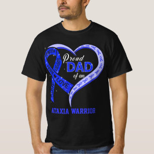 Camiseta Orgulloso Papá De Un Guerrero Ataxia Cinta Azul