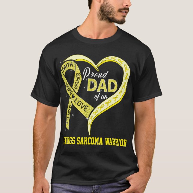 Camiseta Orgulloso Papá De Un Guerrero De Ewings Sarcoma (Anverso)