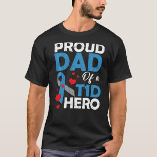 Camiseta Orgulloso Papá De Un Guerrero De La Diabetes De Ti