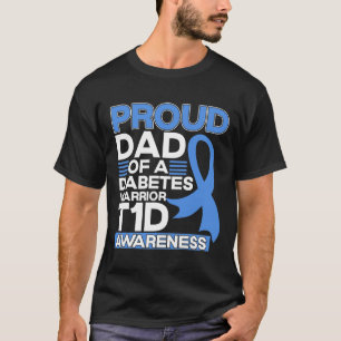 Camiseta Orgulloso Papá De Un Guerrero De La Diabetes Tipo