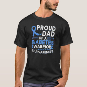 Camiseta Orgulloso Papá De Un Guerrero De La Diabetes Tipo 