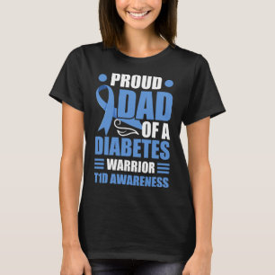 Camiseta Orgulloso Papá De Un Guerrero De La Diabetes Tipo