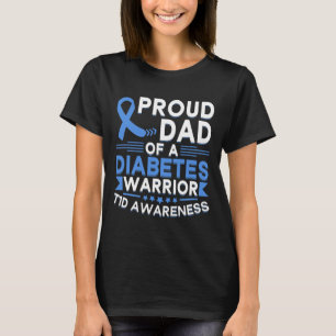 Camiseta Orgulloso Papá De Un Guerrero De La Diabetes Tipo 