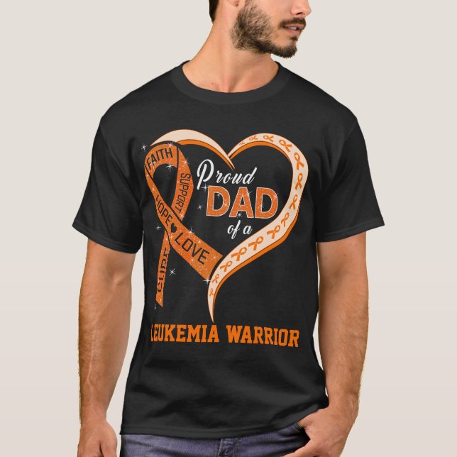 Camiseta Orgulloso Papá De Un Guerrero De La Leucemia (Anverso)