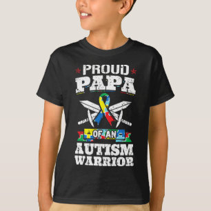 Camiseta Orgulloso Papá De Un Guerrero Del Autismo, Cinta D