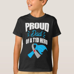Camiseta Orgulloso Papá De Un Héroe De T1d Tipo 1 Diabetes 