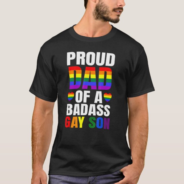 Camiseta Orgulloso Papá De Un Hijo Gay Orgullo Mes De Orgul (Anverso)