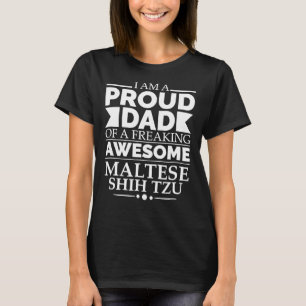 Camiseta Orgulloso Papá De Un Impresionante Perro Shih Tzu 