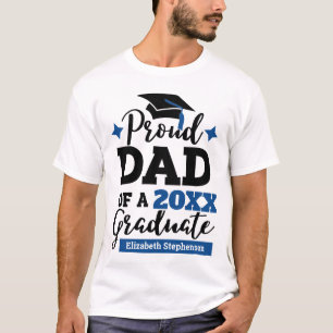Camiseta Orgulloso papá de un nombre de gorro azul negro de