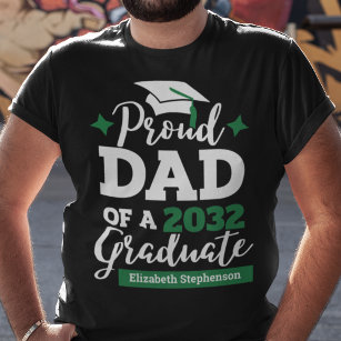 Camiseta Orgulloso papá de un nombre de gorro verde negro g