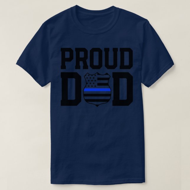 Camiseta Orgulloso Papá De Un Policía Padre De Camisas Thin (Diseño del anverso)
