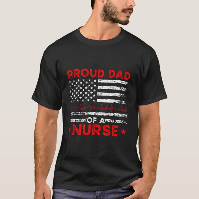 Camiseta Orgulloso Papá De Una Enfermera, Padre De Enfermer (Anverso)