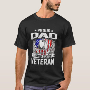 Camiseta Orgulloso Papá De Veteranos Estadounidenses Etique