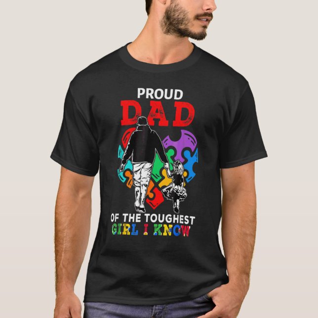 Camiseta Orgulloso Papá Del Chica Más Difícil Que Conozco E (Anverso)