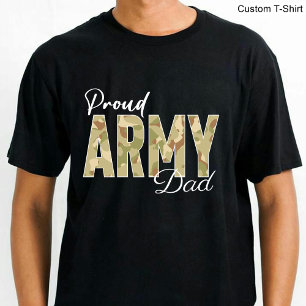 Camiseta Orgulloso papá del ejército / familia militar negr