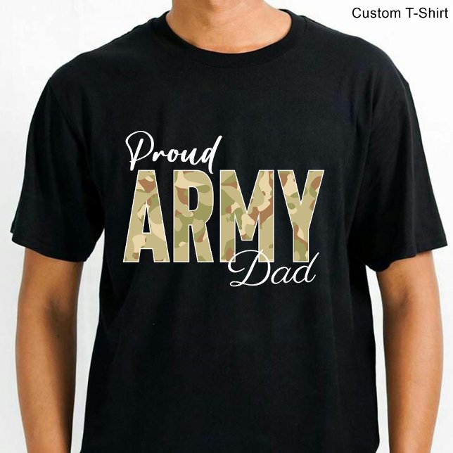 Camiseta Orgulloso papá del ejército / familia militar negr (Proud Army Dad / Military Family Black T-Shirt)
