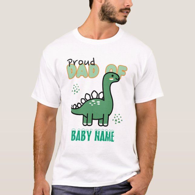 Camiseta Orgulloso papá del nombre de tu hijo o Chica (Anverso)