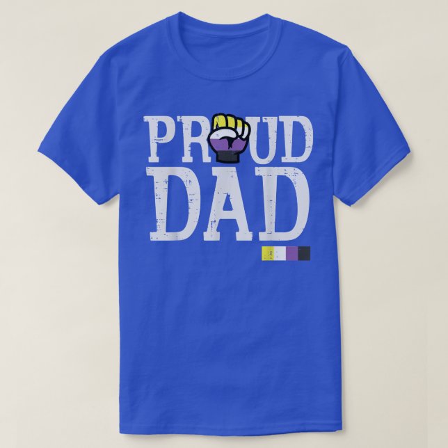 Camiseta Orgulloso papá Enby no binario NB Bandera del Orgu (Diseño del anverso)