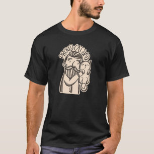 Camiseta Orgulloso Papá Gato Barba Dibujada a Mano Abrazo G