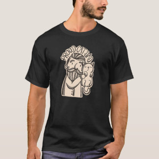 Camiseta Orgulloso Papá Gato Barba Dibujada a Mano Abrazo G