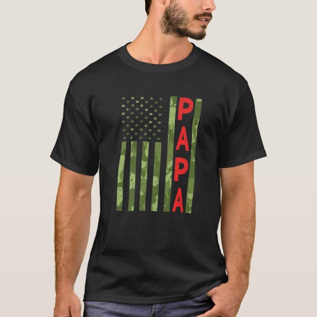 Camiseta Orgulloso papá gracioso camuflaje del Día del Padr (Anverso)