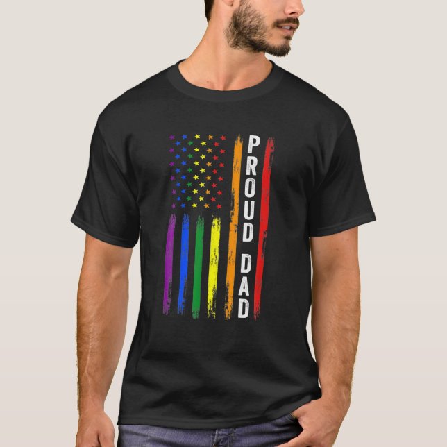 Camiseta Orgulloso papá LGBT Orgullo divertido gay (Anverso)