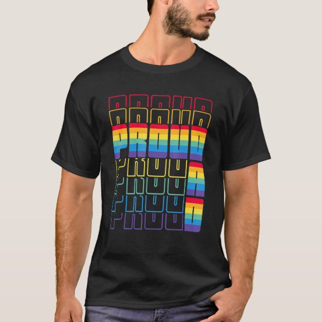 Camiseta Orgulloso papá Lgbtq Gay Flag Prima Mes Padre (Anverso)