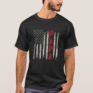 Camiseta Orgulloso papá norteamericano bandera retro padres