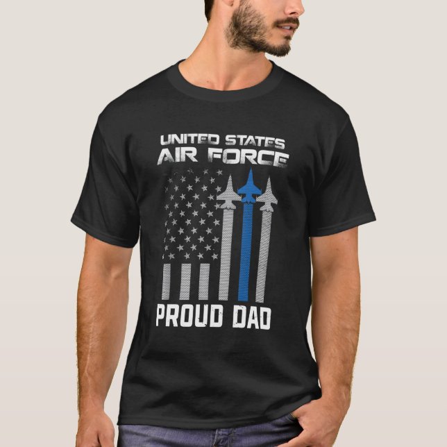 Camiseta Orgulloso papá, orgulloso padre de la fuerza aérea (Anverso)