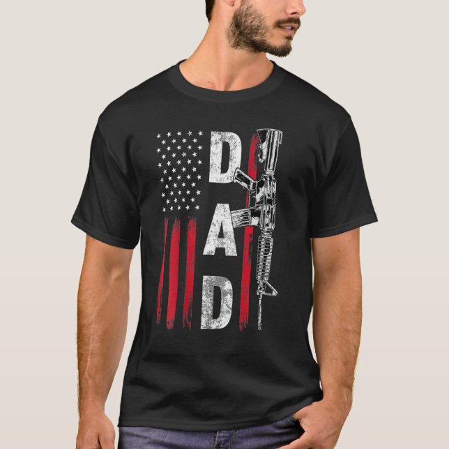 Camiseta Orgulloso papá papá derechos de armas Ar 15 grasa  (Anverso)