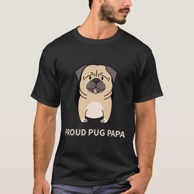 Camiseta Orgulloso Papá Pug 403 (Anverso)