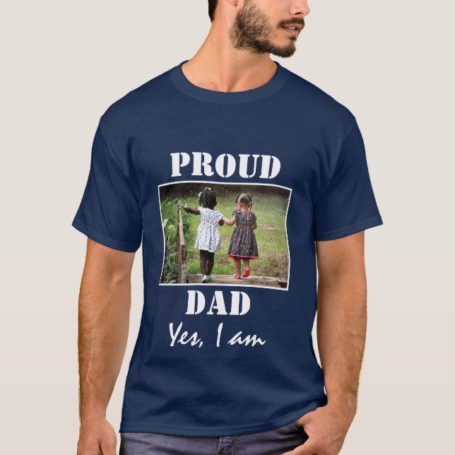 Camiseta ORGULLOSO PAPÁ SÍ, SOY AZUL DE LA Foto (Anverso)