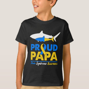 Camiseta Orgulloso Papá Tiburón Día de Conciencia del Síndr